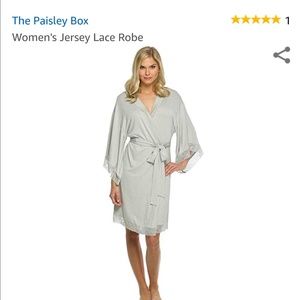 Grey Jersey Lace Robe